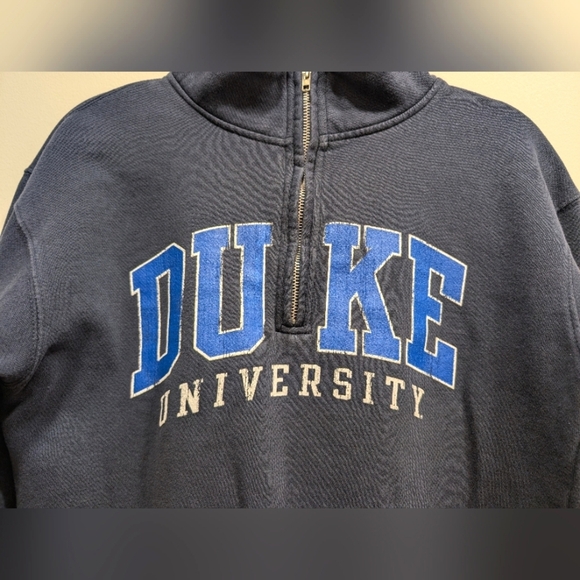 Duke University Collegiate Quarter Zip Pullover Sweater Size Medium - Picture 2 of 6